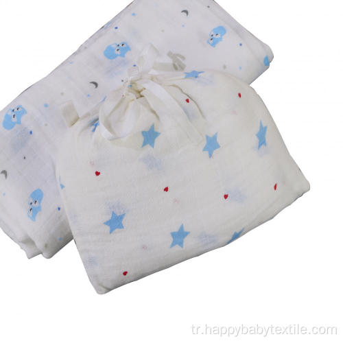Bebek pamuklu muslin kundakları ile kendi kendine muslin çantası